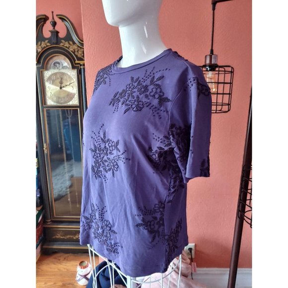 Allen-Allen Vintage Beaded T-Shirt - Picture 1 of 9